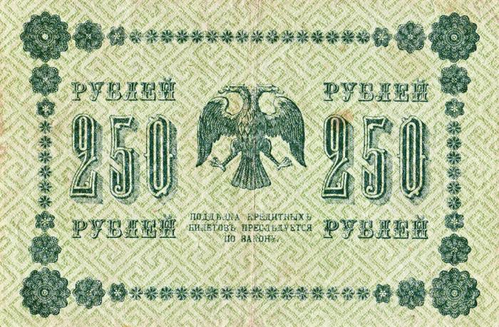 Титов Д.М. Банкнота РСФСР 1918 год 250 рублей  Пятаков Г.Л. Обычные Вод. Знаки F