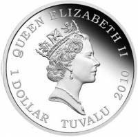 () Монета Тувалу 2010 год 1 доллар ""  Биметалл (Серебро - Ниобиум)  AU
