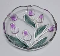 Салатник "Тюльпаны", стекло, д-17 см, (сост на фото)