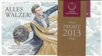 (023, Ag) Монета Австрия 2013 год 5 евро "Венский вальс"  Биметалл (Серебро - Ниобиум)  Буклет