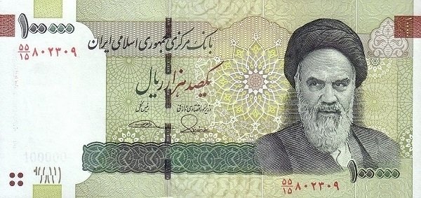 Банкнота Иран 2014 год 100&nbsp;000 риалов Рухолла Хомейни   UNC