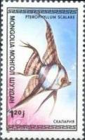 (1987-007) Марка Монголия "Скалария"    Аквариумные рыбки III Θ