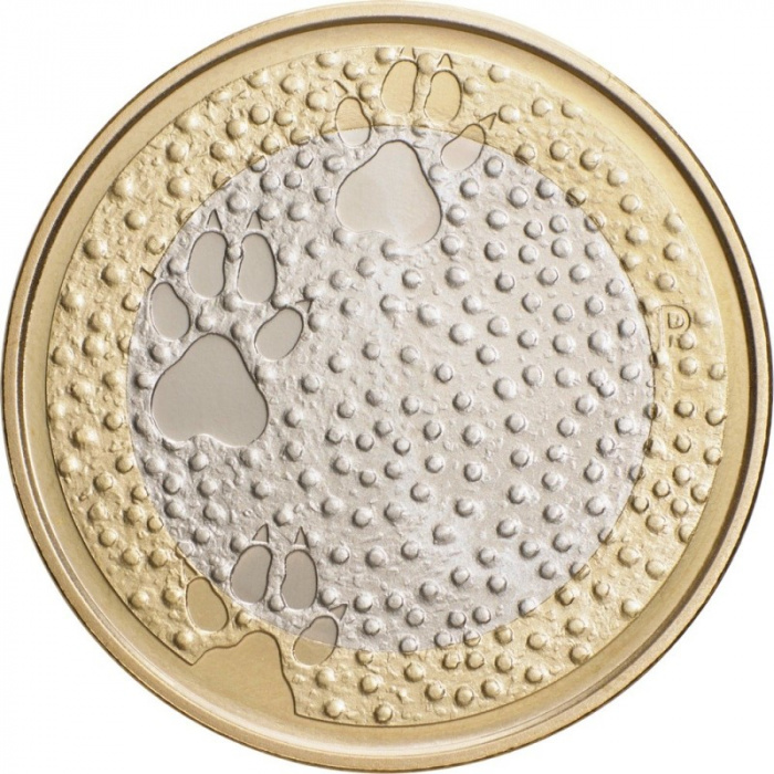 (017) Монета Финляндия 2012 год 5 евро &quot;Фауна&quot; 2. Диаметр 27,25 мм Биметалл  UNC