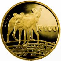 (№2012km528) Монета Южная Африка 2012 год 100 Rand (Натура - Африканская Дикая Собака)