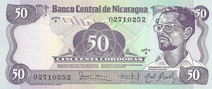 (1984) Банкнота Никарагуа 1984 год 50 кордоба &quot;Карлос Фонсека Амадор&quot;   UNC