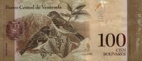 (2015) Банкнота Венесуэла 2015 год 100 боливаров "Симон Боливар"   UNC