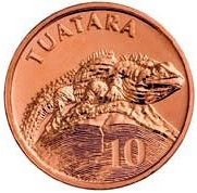 (№2007km234) Монета Новая Зеландия 2007 год 10 Cents (Туатара)