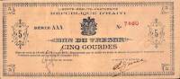 (№1915P-129a) Банкнота Гаити 1915 год "5 Gourdes"