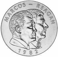 () Монета Филиппины 1982 год 25 песо ""  Биметалл (Серебро - Ниобиум)  UNC