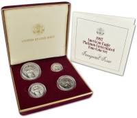 (2001, Pt, 10 д. + 25 д. + 50 д. + 100 д.) Набор США 2001 год  Платиновые орлы  UNC