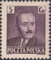 (1950-025) Марка Польша "Б. Берут (Фиолето-черная)"   Президент Б. Берут (1892-1956) (Стандартный вы