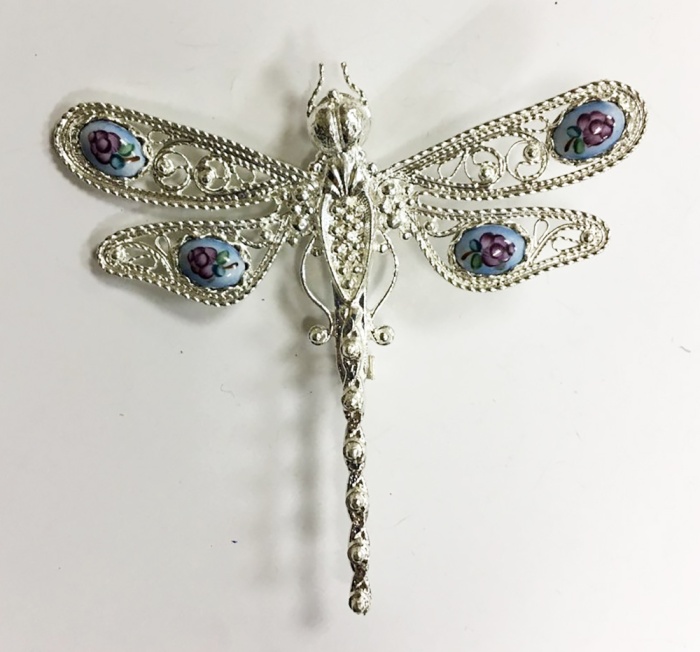 Брошь &quot;Финифть&quot;, серебрение (сост. на фото)