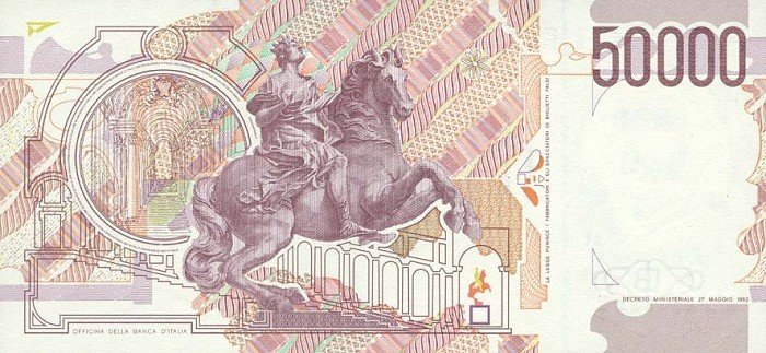  Банкнота Италия 1992 год 50 000     UNC