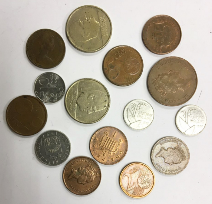 Набор монет, разные, 15 шт. (сост. на фото)