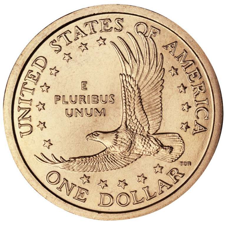 2004p Монета США 2004 год 1 доллар Орёл  Сакагавея Латунь  UNC