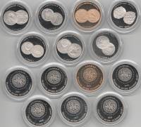 2019-2021спмд 7 штук Набор жетонов Россия Редкости музея истории денег  Гознак  PROOF