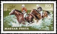 (1971-060) Марка Венгрия "Водные препятствия"    Конный спорт III Θ