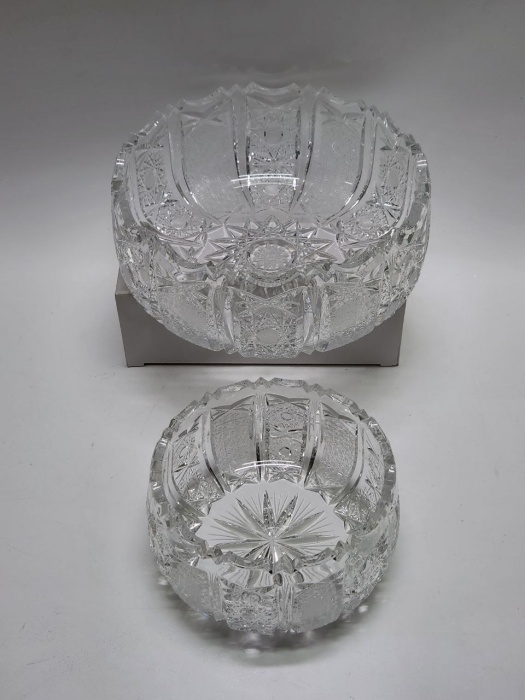 Салатники круглые глубокие 2 штуки хрусталь СССР