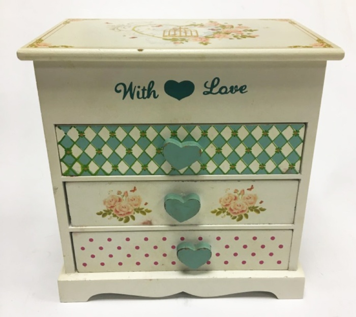 Шкатулка деревянная "Комод" с зеркальцем (сост. на фото)