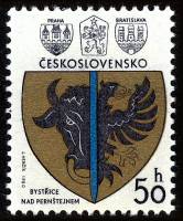(1980-015) Марка Чехословакия "Быстрица над Пернштейном"    Гербы чехословацких городов III Θ