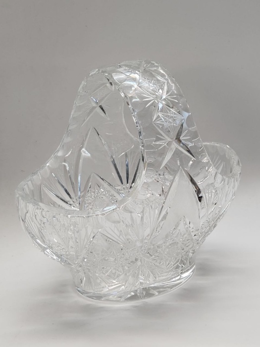 Конфетница - ваза "Корзинка" хрусталь Чехословакия