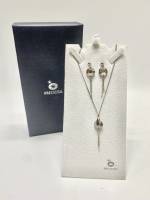 Набор украшений серебро 925 пр 5 гр цирконий серьги гвоздики + подвеска Preciosa Чехия 