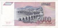 (1991) Банкнота Югославия 1991 год 5 000 динар "Иво Андрич"   XF