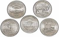 (5 монет по 5 центов) Набор монет США 2004-2005 год "Экспедиция Льюиса и Кларка 200 лет"   UNC