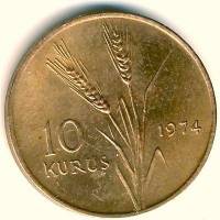 (№1974km898.2) Монета Турция 1974 год 10 Kuruş