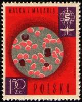 (1962-059) Марка Польша "Кровь под микроскопом"   Борьба с малярией III Θ