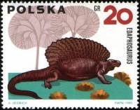 (1965-010) Марка Польша "Эдафозавр"   Доисторические животные I Θ