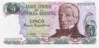(1984) Банкнота Аргентина 1984 год 5 песо аргентино "Хосе де Сан-Мартин"   UNC