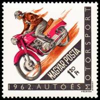 (1962-083) Марка Венгрия "Скоростные гонки"    Мотоспорт III Θ
