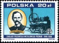 (1988-045) Марка Польша "Промышленник Ипполит Чегельский"    70 лет независимой республике. Национал