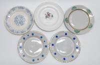 Тарелки десертные разные 10 штук фарфор