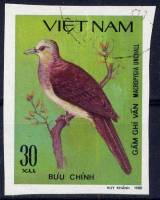 (1981-022a) Марка Вьетнам "Полосохвостый голубь"  Без перфорации  Голуби III Θ