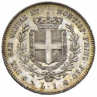 (№1850km142.2) Монета Италия 1850 год 1 Lira