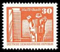 (1981-018) Марка Германия (ГДР) "Мемориал трудящихся, Галле"    Достопримечательности ГДР II Θ