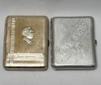 Портсигары 2 шт с профилем Янки Купала и алюминиевый (сост. на фото)