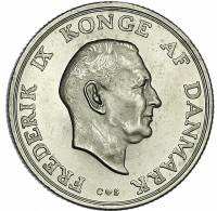 () Монета Дания 1958 год 2 кроны ""  Биметалл (Серебро - Ниобиум)  UNC