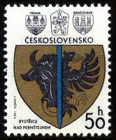 (1980-015) Марка Чехословакия "Быстрица над Пернштейном"    Гербы чехословацких городов III Θ