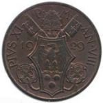 (№1929km2) Монета Ватикан 1929 год 10 Centesimi