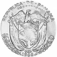 (№1966km12a.2) Монета Панама 1966 год frac12; Balboa (Ошибка: Тип II шлем обод неполное)