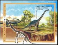 (№2000-264) Блок марок Камбоджа 2000 год "Брахиозавр", Гашеный