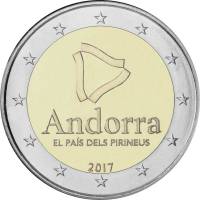 (07) Монета Андорра 2017 год 2 евро "Страна в Пиренеях"  Биметалл  UNC