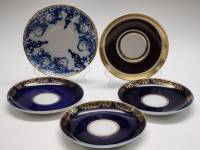 Блюдца чайные 5 штук ЛФЗ кобальт позолота