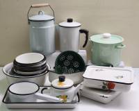 Эмалированная посуда СССР 21 предмет кастрюля бидон миски для холодца чайник ковш дуршлаг кофейник