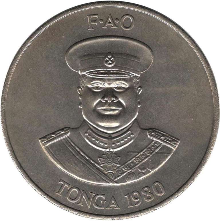 () Монета Тонга 1980 год 2 паанга &quot;&quot;    UNC