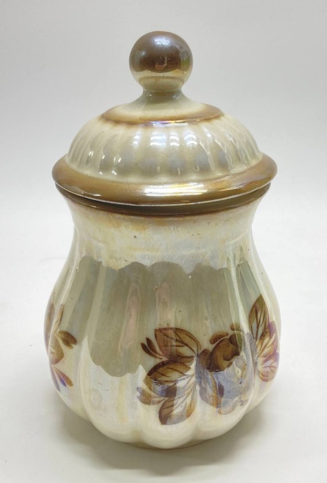 Банка с крышкой, фарфор, перламутр