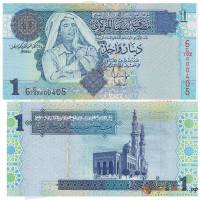 (2004) Банкнота Ливия 2004 год 1 динар "Муаммар Каддафи"   UNC